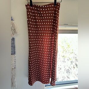 Halogen Rust Scarf with White Polka Dots